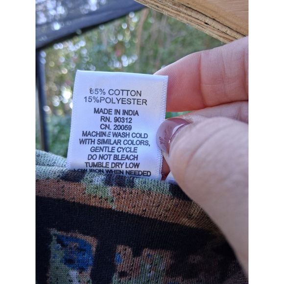 Parsley & Sage Abstract Print Tunic Top XL Brown Black Blue Green EUC - Picture 8 of 10